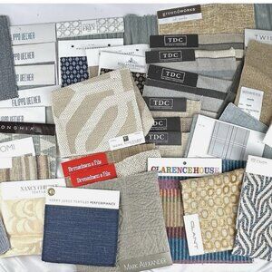 Various High End Designer Sample Swatch Lot Of 40 Upholstery Fabric Patterns